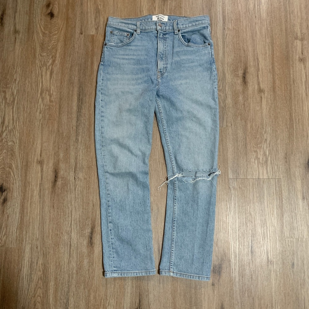 Reformation Liza ultra high rise straight leg jeans, light wash - size 29 womens